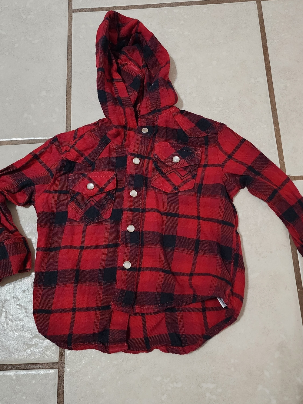 12M Wrangler Boys Plaid Hooded Light Jacket